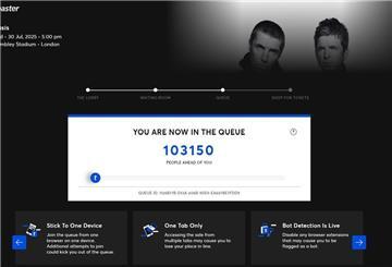 Die Online-Warteschlangen waren lang, um an Oasis-Tickets zu gelangen.
