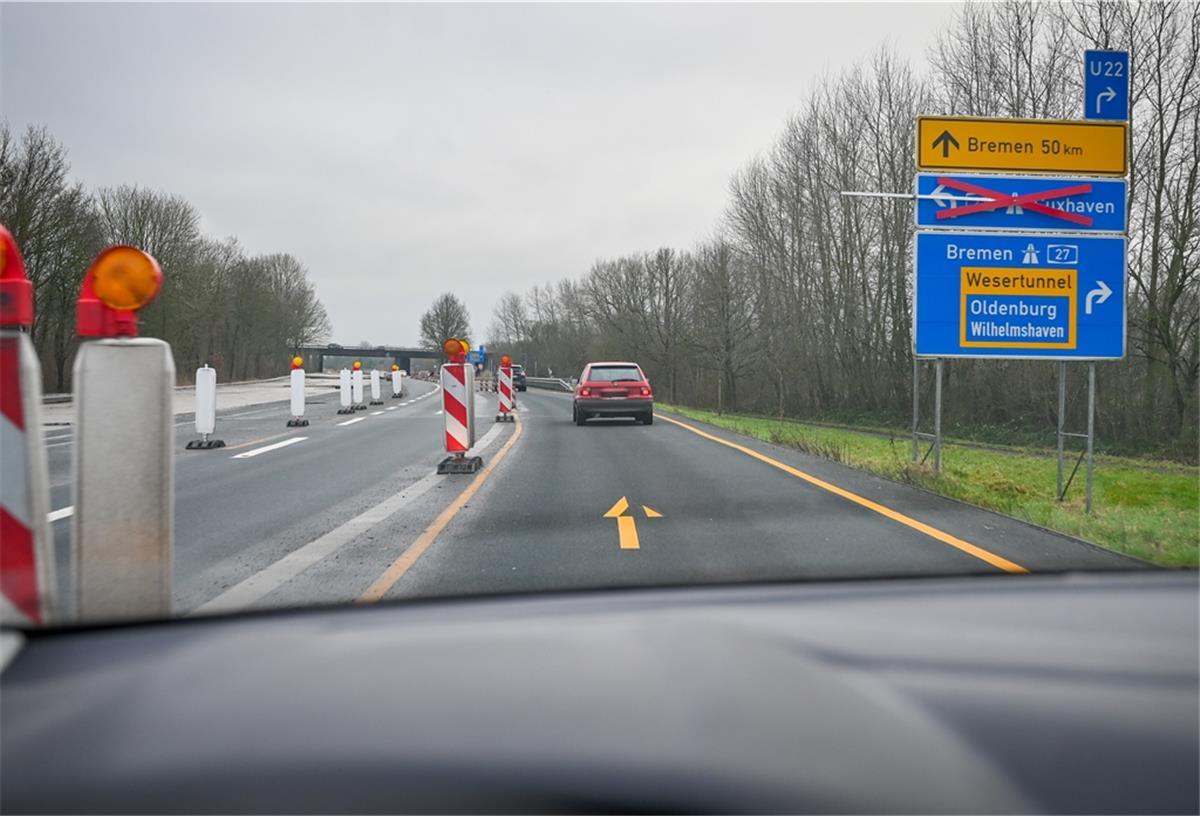 Eine Autobahnanschlussstelle in Bremerhaven