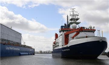 Die "Polarstern" wird bis Mitte August auf der Lloyd Werft in Bremerhaven für den nächsten Einsatz fit gemacht.