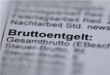 Ein Blatt Papier mit dem Schriftzug »Bruttoentgelt«