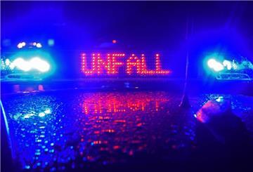 Polizei-Blaulicht bei Unfallaufnahme. 