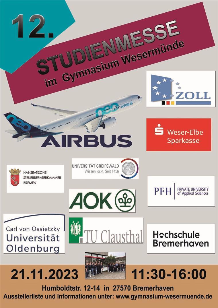 Studienmesse am Gymnasium Wesermünde Die Studienmesse findet zum zwölften Mal statt.