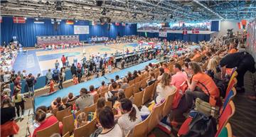 Die Tribünen in der Stadthalle sind gut besetzt. Hip-Hop-Europameisterschaften i...