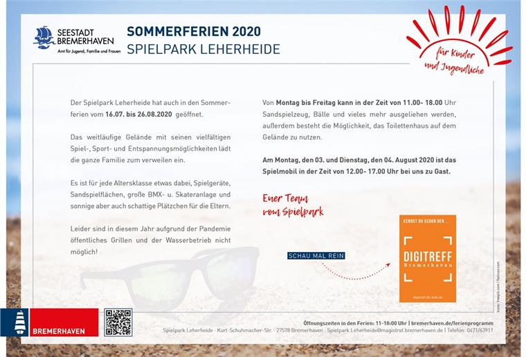 Darum ist der Spielpark Leherheide ein beliebter Treffpunkt Die Übersicht zum Programm im Spielpark Leherheide.