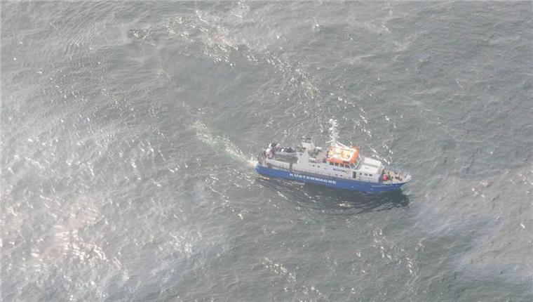 50 Kilometer lange Ölspur ist in der Nordsee versunken Die Verunreinigung der Nordsee vor Helgoland.