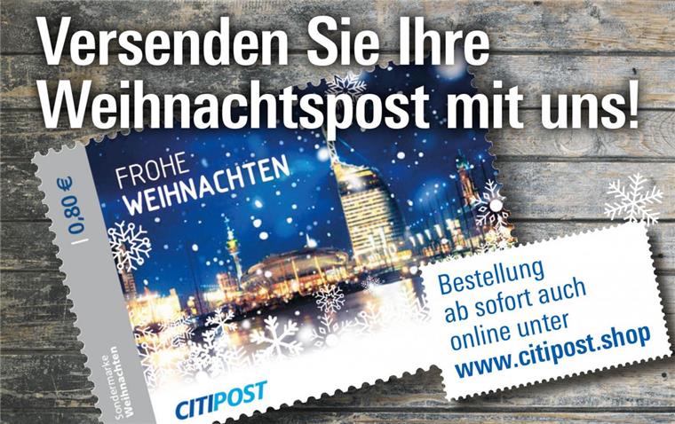 Neue Briefmarke für die Weihnachtspost weihnachtliche Briefmarke Citipost
