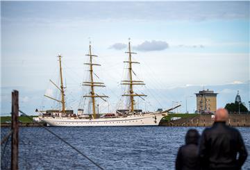 Das Schulschiff "Gorch Fock" am Marinehafen