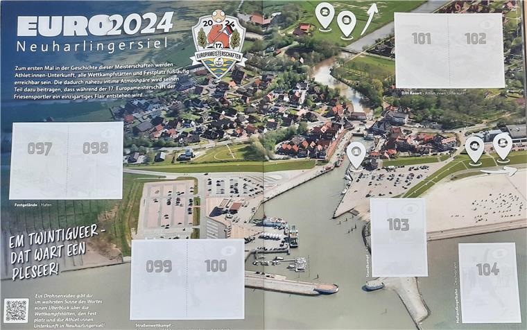 Stickeralbum zu den Europameisterschaften im Klootschießen und Boßeln Wettkampfstätten in Neuharlingersiel