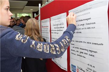 Die Zehntklässler der Oberschule Selsingen entwickelten Vorschläge für ein besseres Europa und formulierten sie auf Plakaten.