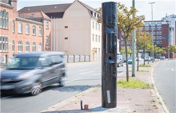 Dieser Blitzer an der Columbusstraße in Bremerhaven ist nur einer von dreien die in Bremerhaven in diesen Tagen neu installiert werden.
