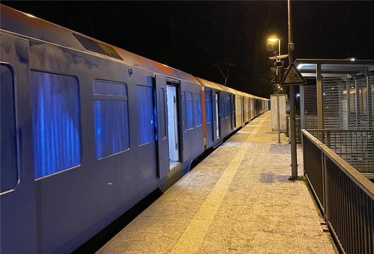 Sprayer-Irrsinn: Chaoten stürmen S-Bahn und starten Farbattacke - Waren das HSV-Fans? Dieser S-Bahn-Waggon wurde komplett mit blauer Farbe besprüht.