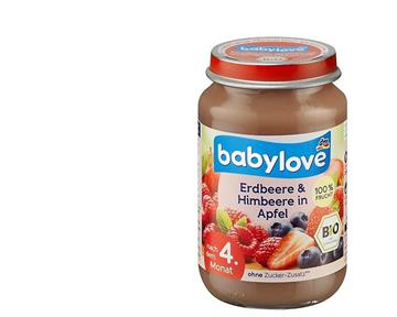 "dm" ruft das Produkt "babylove Erdbeere und Himbeere in Apfel nach dem 4. Monat" mit dem Mindesthaltbarkeitsdatum 5. Juli 2019 zurück.