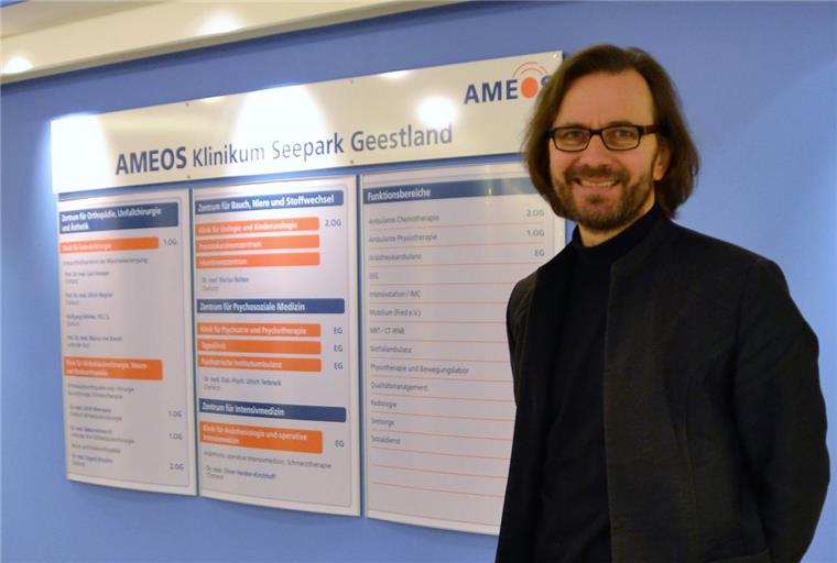 Ameos baut im Cuxland ihr Psychiatrie-Zentrum aus Dr. Uwe Gonther ist der Ärztliche Direktor des neuen Zentrums für Psychosoziale Medizin von Ameos an der Seepark-Klinik Geestland am Standort Debstedt.