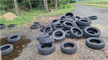 Ein ganzer Berg: Unbekannte luden nahe Appeln Altreifen am Feldweg ab – teils noch fast neuwertig.