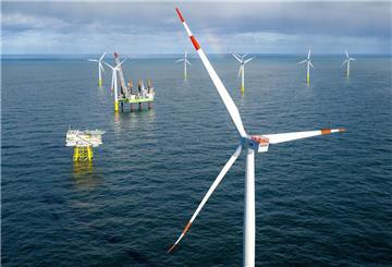 Der Offshore-Windpark Riffgat rund 15 Kilometer nördlich der Insel Borkum