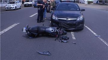 Ein Motorradfahrer ist auf der Hafenstraße verunglückt.