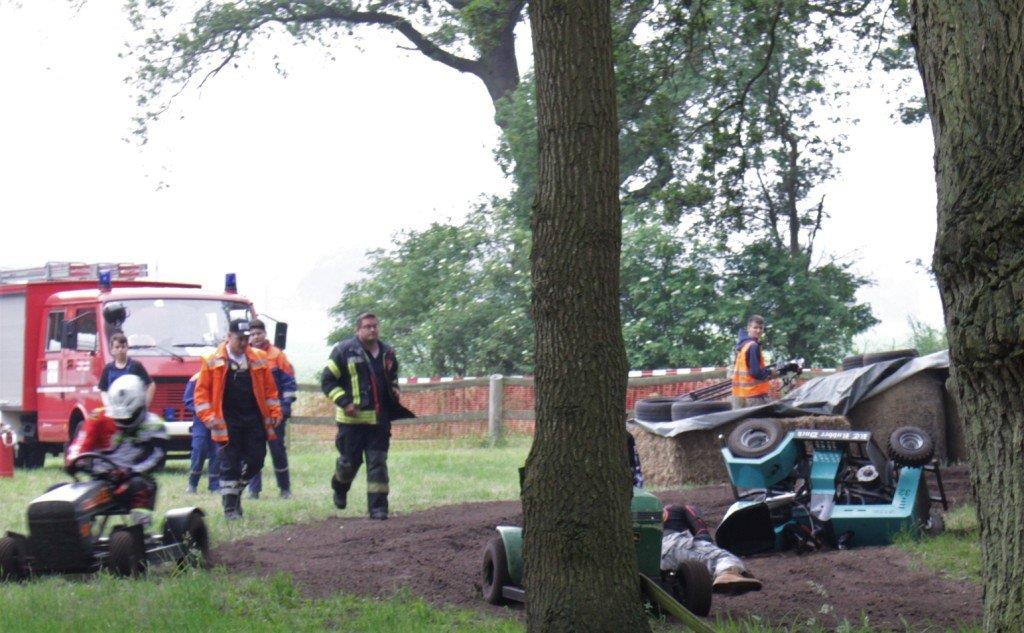 Ein Unfall ohne ernste Folgen –  Denis Fritzsche vom RT „Rubber Duck“ war wohlau...