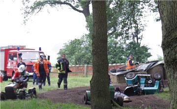 Ein Unfall ohne ernste Folgen –  Denis Fritzsche vom RT „Rubber Duck“ war wohlau...