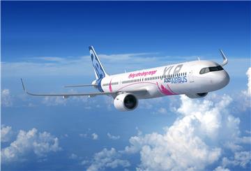 Eine Computeranimation des neuen Airbus A321XLR. Im Jahr 2022 ist der Erstflug geplant.