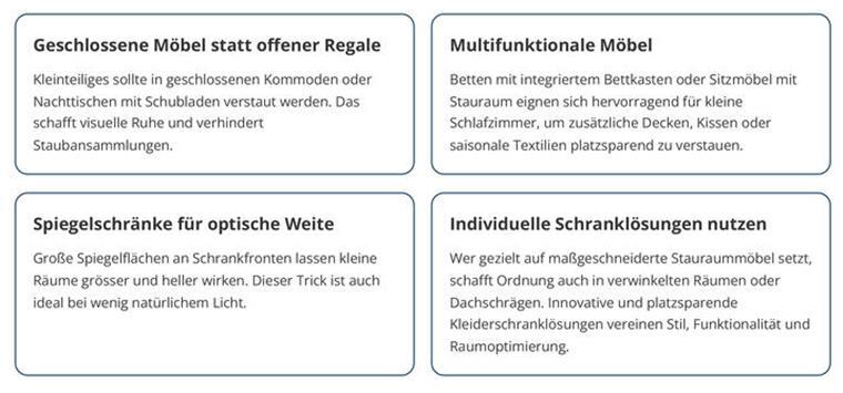 Perfekte Ordnung - Warum ein aufgeräumtes Schlafzimmer für besseren Schlaf sorgt Einrichtungstipps für Ordnung und Ruhe im Schlafzimmer.