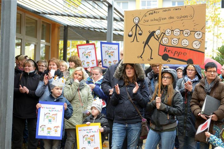 Eltern und Kinder demonstrierten vor einigen Wochen für mehr Kitaplätze.