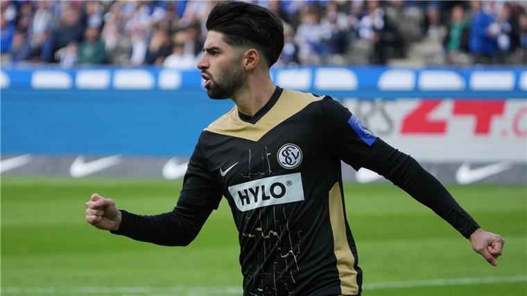 1:4 gegen Elversberg: Hertha erlebt Heim-Debakel Elversbergs Sahin erzielt gegen Hertha das erste Tor des Tages.