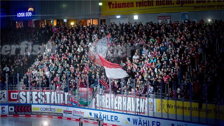 Die Pinguins schlagen den Meister Berlin vor voller Hütte Erstmals seit dem Frühjahr 2020 war die Eisarena in Bremerhaven mit 4.647 Zuschauern ausverkauft.
