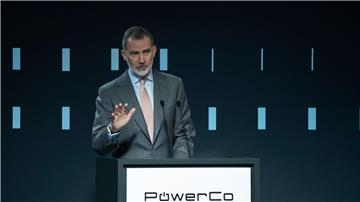 Felipe VI., König von Spanien, spricht anlässlich des Baubeginns der Batterie-Gigafactory.