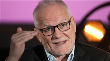 Festivaldirektor Thierry Frémaux bei der Pressekonferenz, auf der das Programm der 78. Internationalen Filmfestspiele von Cannes bekanntgegeben wird.