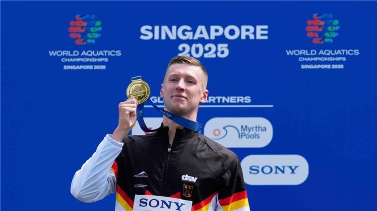 Florian Wellbrock stand in Singapur schon viermal ganz oben auf dem Podium.