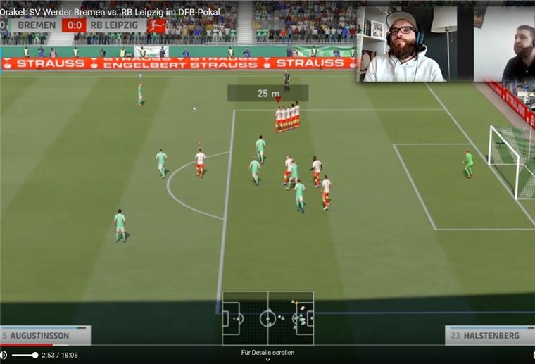nord24-Orakel: Fährt Werder zum Finale nach Berlin? Freistoßchance in der Anfangsphase des Spiels.