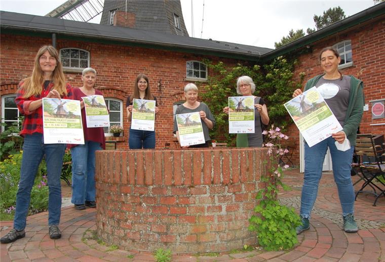 Seefeld: 1. Nachhaltigkeitsmarkt rund um die Mühle Freuen sich auf viele Besucherinnen und Besucher beim ersten Nachhaltigkeitsmarkt der Seefelder Mühle (von links): Beatrix Schulte, Anke Eymers, Marie Engelmann, Regina Hartmann, Cornelia Iber-Rebentisch und Linda Grüneisen vom Orga-Team.