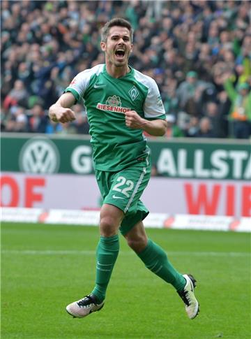 Freut sich über sein sechstes Tor in dieser Saison: Bremens Fin Bartels erzielt den Treffer zum 1:0 gegen Hertha BSC. 