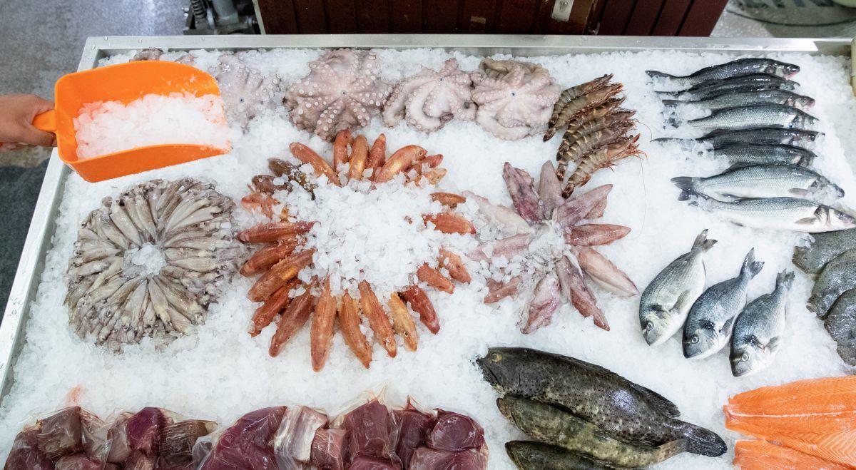 Die Deutschen essen mehr Fisch Frischer Fisch und andere Meeresfrüchte liegen auf einem Verkaufstisch im Fischmarkt Hamburg Altona.