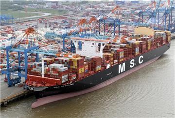 Für einen Tag im Hafen: „MSC Apolline“.