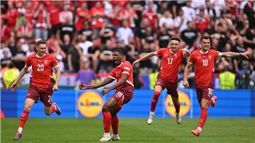 Die Schweizer Nationalmannschaft um Granit Xhaka 