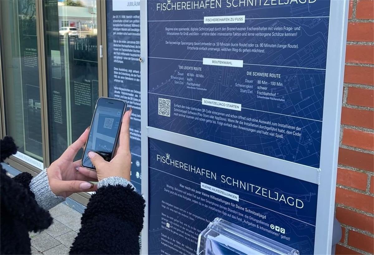Im Fischereihafen eine Schnitzeljagd 2.0 erleben Gegen den Winterblues hilft frische Luft und gegen Langeweile Spaziergänge wie eine Schnitzeljagd im Fischereihafen. Intrevado/FBG