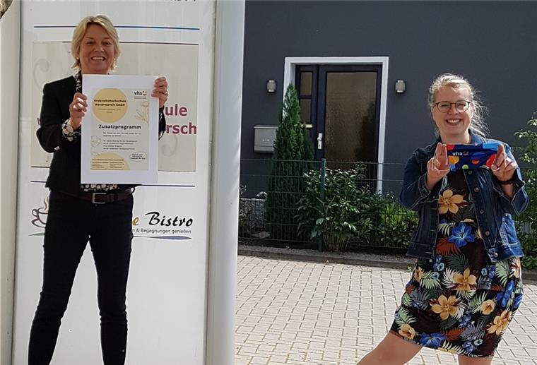 Geschäftsführerin Ulrike Michalzik (links) und Dr. Claudia Schütze, Abteilungsleiterin Klassische Volkshochschulangebote, freuen sich, dass das Kursangebot der KVHS mit einem Zusatzprogramm steht. Anmeldungen sind bereits online möglich.