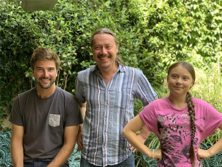 Greta Thunberg will mit ihrem Vater (Mitte) und Boris Herrmann, deutscher Segelsportler, auf der emissionsfreien Rennyacht "Malizia" ab Mitte August nach Amerika segeln.