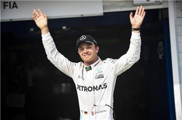Grund zur Freude: Durch seinen ersten Platz im Qualifying in Ungarn zog Nico Rosberg  mit seinem Kindheitsidol Mika Häkkinen gleich. Wie der zweimalige Weltmeister hat nun auch der 31-Jährige 26 Pole Positions. 

