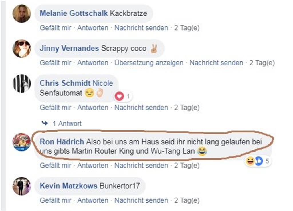 Gut, dass es nicht das Ku-Klux-Lan ist. Da wäre Ärger mit Martin Router King woh...