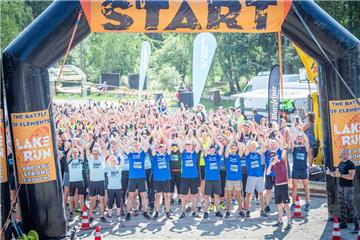 Gute Einstimmung am Start. Foto: Hartmann