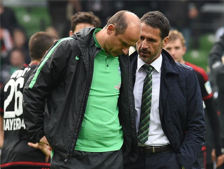 Werder: Trainer Skripnik muss jetzt liefern Haben viel miteinander zu bereden: Werder-Coach Viktor Skripnik (links) und Manager Thomas Eichin.