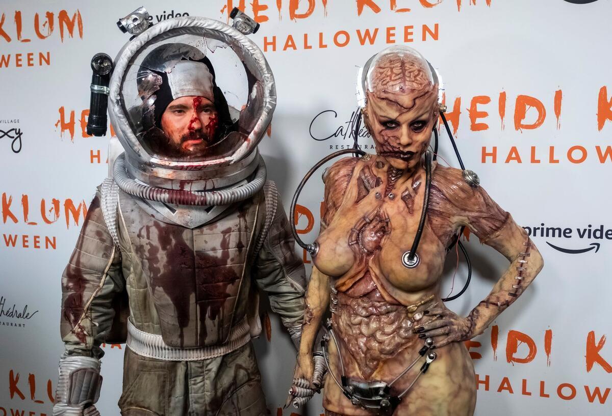 Heidi Klum kündigt für Halloween etwas „sehr hässliches“ an Heidi Klum verbringt viele Stunden in der Maske für ihre Halloween-Verkleidung - hier das Kostüm von 2019. (Archivbild)