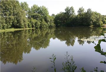 Hier in der Lunestedter Baggerkuhle ist am Sonntag ein junger Mann tödlich verunglückt.