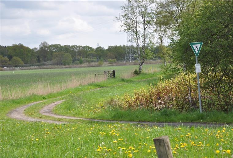 Hier sieht es noch genauso aus wie vor fünf Monaten: Von der eingezäunten Freilauffläche für Hunde, die an der Lindenallee in Wulsdorf entstehen soll, ist nichts zu sehen. Archivfoto: Melchers
