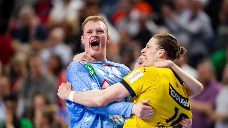 Spannung pur: Handball-Trio hofft auf Pokal-Triumph Hoffen mit den Rhein-Neckar Löwen auf einen Coup wie 2023: Torwart David Späth und Spielmacher Juri Knorr.