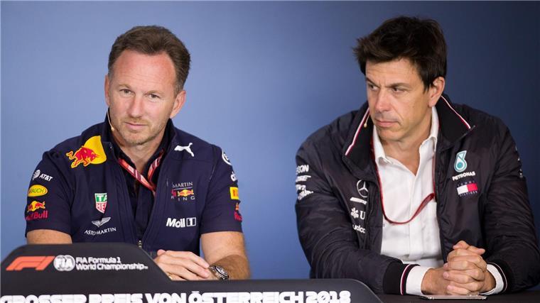 Wolff über Horner: „Er fehlt definitiv“ Horner (links) und Wolff haben sich in der Formel 1 oft gestritten. (Archivbild)