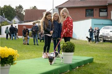 Hundeschau in Bad Bederkesa. Von links: Julia, Ida und Emma mit Joker. Foto: Sch...