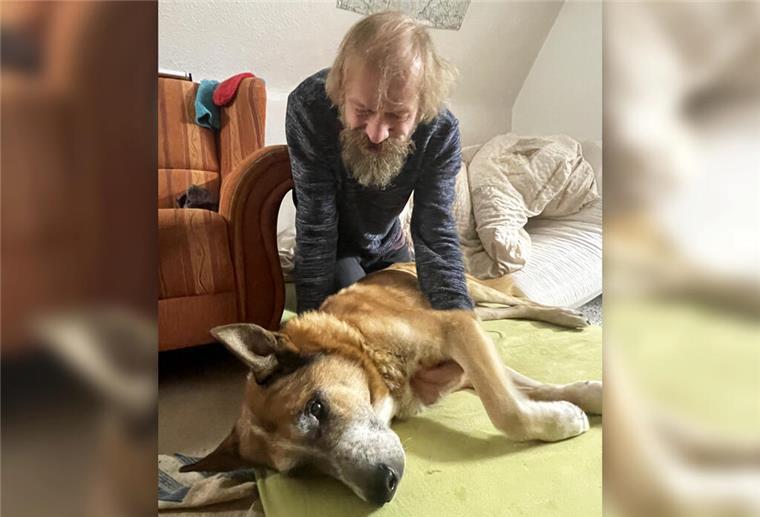 Wie der obdachlose Mino einem gequälten Hund ein neues Leben schenkte Obdachloser Mino mit seinem Hund Schlinki